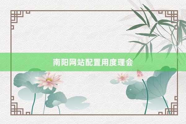 南阳网站配置用度理会