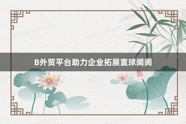 B外贸平台助力企业拓展寰球阛阓